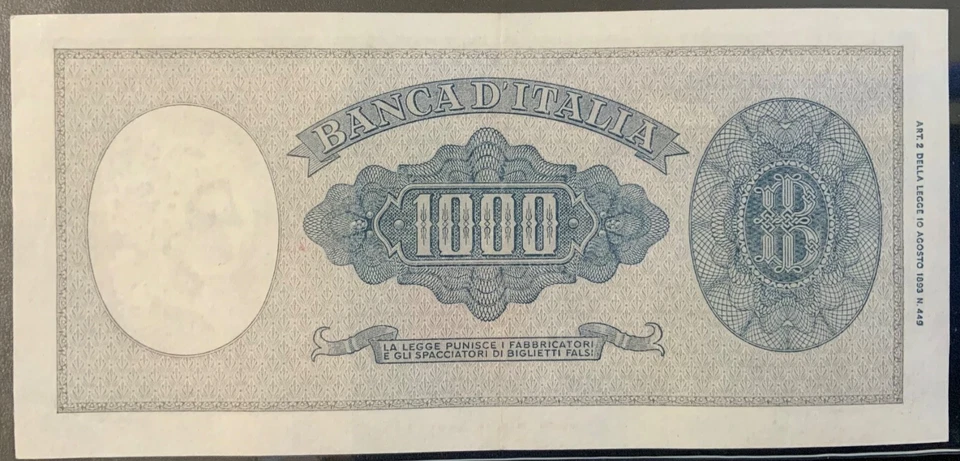 ITALIA 1948 PAPEL MONEDA - ¡Billete de 1.000 liras! Foto 2 de 2