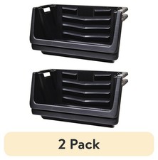 Heavy Duty Stackable Storage Bins, 2-Pack Plastic Nesting Containers for Home