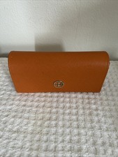 New Tory Burch orange and gold large Sunglass/eyeglass case