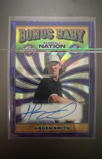 Hagen Smith 2025 Leaf Baseball Nation - Bonus Baby #BB-8 Purple Lava /8 Auto