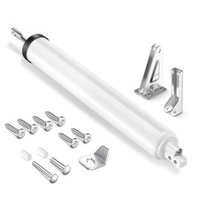 White Storm Door Closer, Pneumatic Screen Door Closer with Hold Open