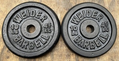 Weider 10 lb Barbell Weight Plates, standard 1'', x 2 = 20 lb total