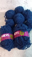 Phildar Knitting Yarn Gevauden Vtg 80s Dark Blue 350g Wool Acrylic Viscose Rare