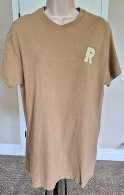 Young & Reckless Men's M Tan TShirt 100% Cotton Logo Crew Neck