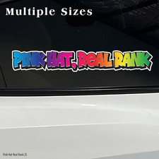 Pink Hat Real Rank Western Cowboy Cowgirl Rodeo Vinyl Decal Sticker BOGO