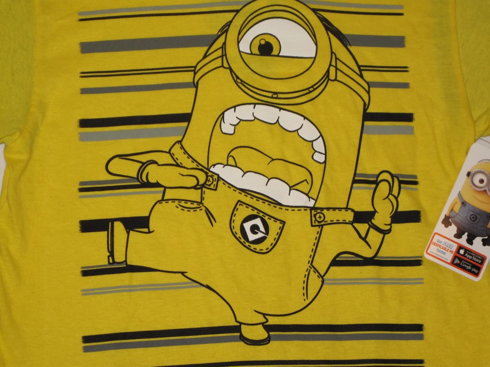 NUEVO CON ETIQUETAS DESPICABLE ME 2 en 1 Camisa Manga Larga NIÑO Talla 4 Amarillo, Azul Foto 3 de 4