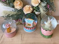 TKMAXX EASTER SNOW GLOBE BUNDLE, GORGEOUS, SPARKLY,  BUNNIES AND CHICKS, NEW