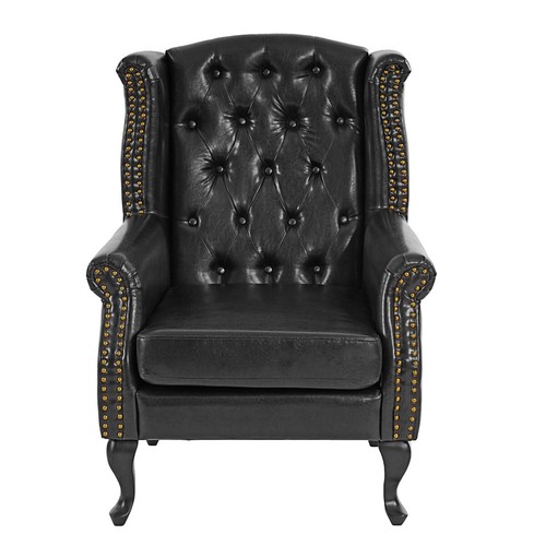 Sessel Clubsessel Chesterfield Oxford Kunstleder, schwarz ohne Ottomane - Bild 2 von 5