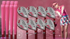 Women's iDrive Golf Clubs All Ladies Pink Hybrid 4-SW Set Lady "L" Flex Clubs