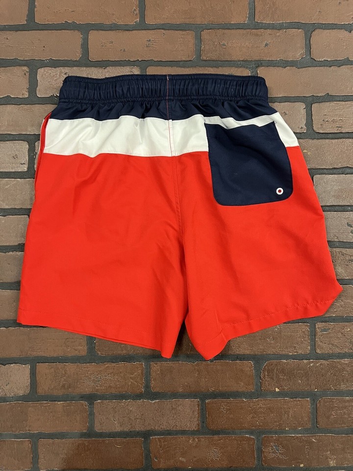 Speedo Swim Trunks Shorts Swimsuit Mens Small Color Block Red White