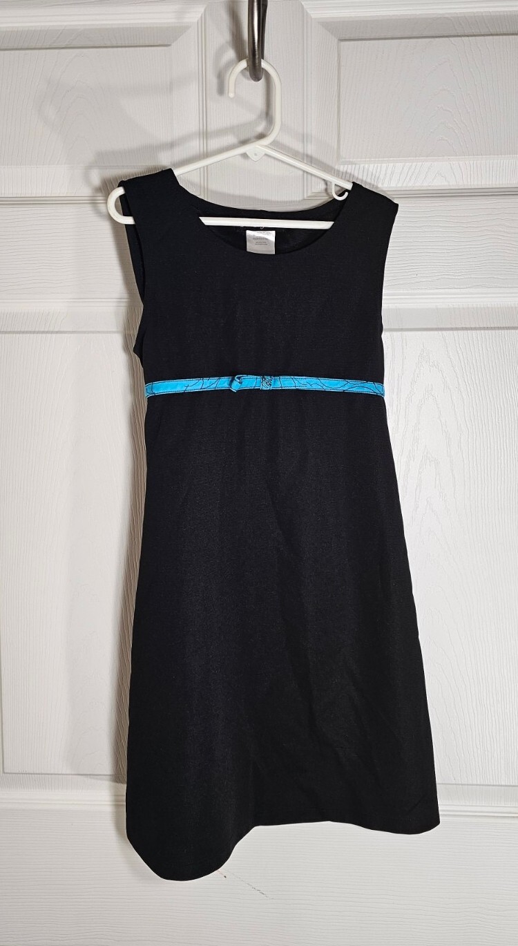 Disorderly Kids Dress Girls Size 10 Vintage 90s Y2K Black Sleeveless Shift Dress