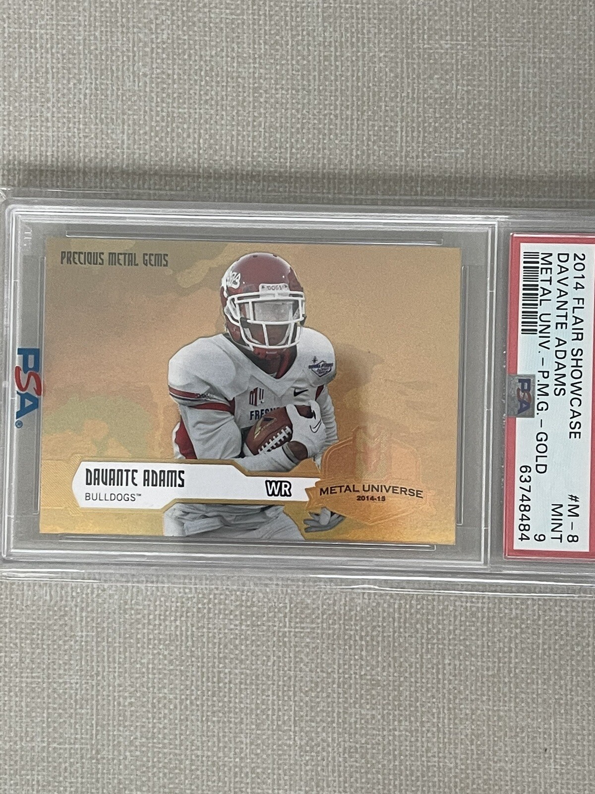 Davante Adams Flair Showcase Metal Universe #M8 Precious Metal Gems Gold