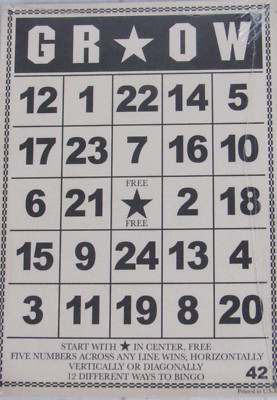Jenni Bowlin Studio Grow Bingo Cards, BC203-Grow