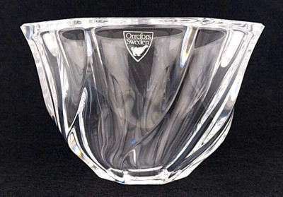 Orrefors Sweden Crystal Bowl Swirl Candy Dish Signed 5'' Excellent Condition!!!