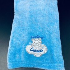 Baby Starters Blue Blanket Bundle of Cuteness Satin Teddy Bear Cloud Patch Lovey