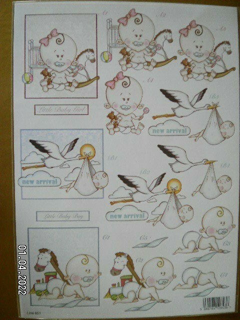 Beautiful Die Cut Decoupage Toppers by Big and Beautiful. Line 851. (777) M