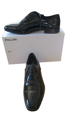 men's POLLINI Italy Oh My LKBNW Genuine PATENT LEATHER Dress SHOES 44