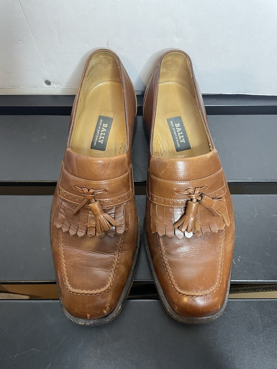 VTG 1980s BALLY Switzerland Berzo Brown Calfskin Kiltie Tassel Loafers 8.5 EEE s-l1200.jpg main image 3