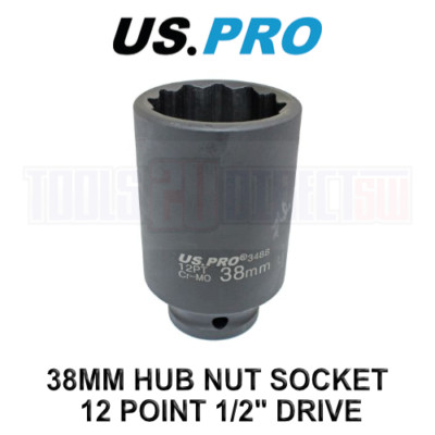 US PRO Tools 38 mm 1/2'' Antrieb Achse Nabe Nuss Steckschlüssel 12 Punkt Deep Impact Steckschlüssel