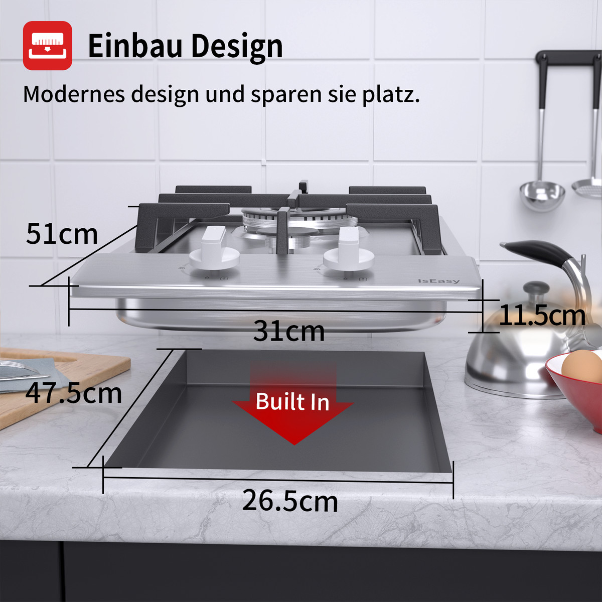 IsEasy installation gas hob hob stainless steel gas stove 2 flaming /  self-sufficient NG/LPG | eBay