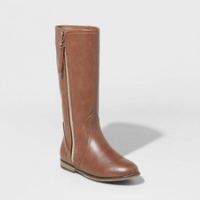 NWT Girls' Evelina Riding Tall Fashion Boots - Cat  Jack Brown