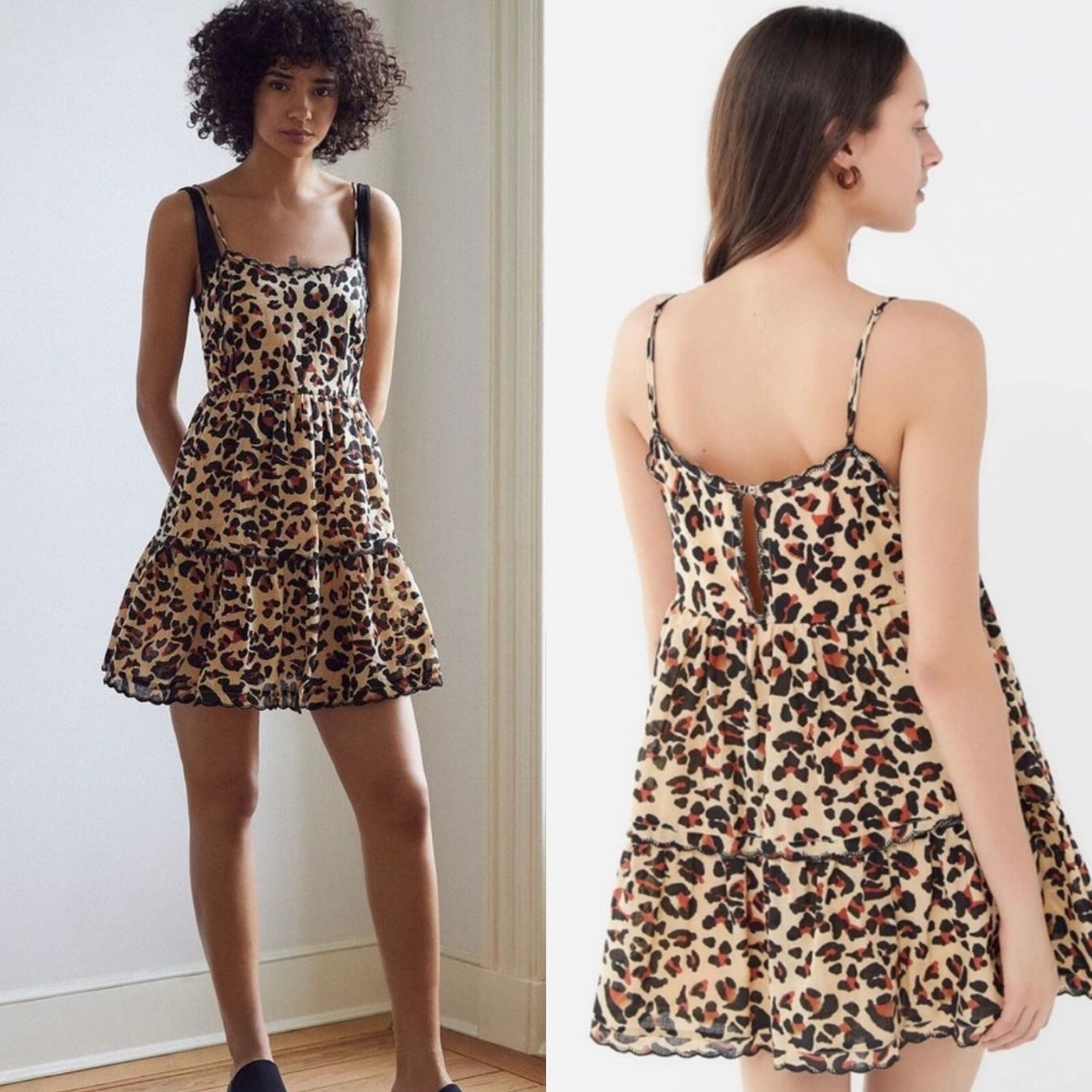 urban outfitters hanna embroidered scalloped babydoll mini dress Satin Fit-and-Flare Wedding Dress With Detachable Bolero main image 1