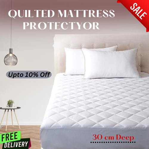 EXTRA DEEP LUXURY QUILTED MATTRESS PROTECTOR FITTED COVER ANTI ALLERGY