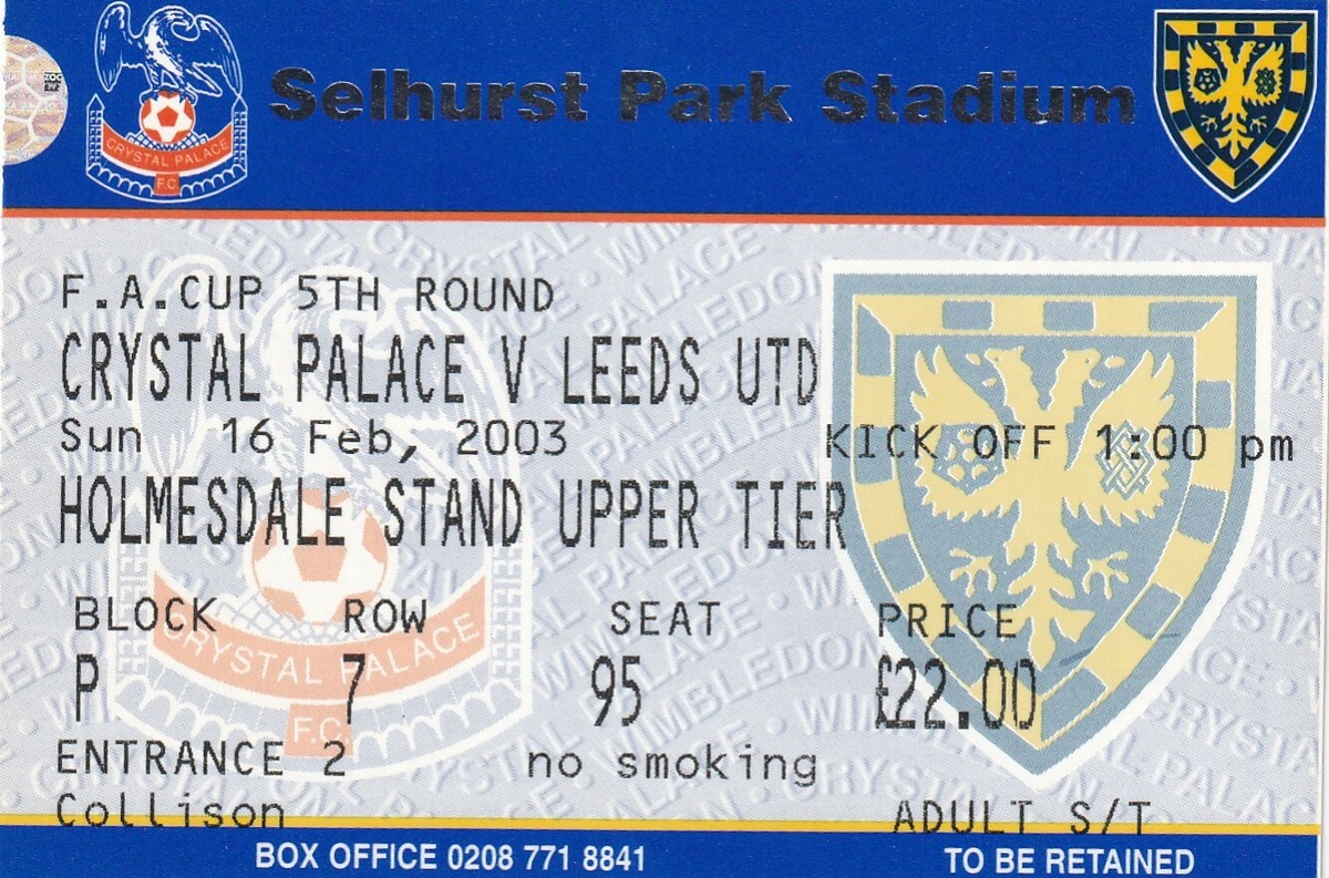 Ticket Crystal Palace v Leeds United FA Cup 5th Rd UK