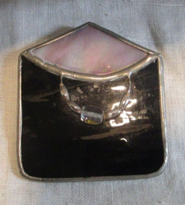 Handmade Stained-Glass Pin Signed Retro