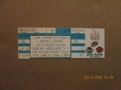 IHL Vipers vs Wolves Vintage 1998 Turner Cup Finals Game#5 Full Hockey Ticket