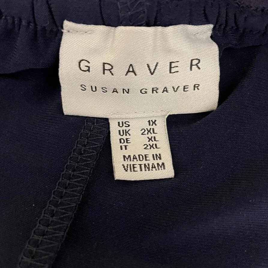 Falda GRAVER Susan Graver Mujer Talla 1X Azul Malla Bordada Completamente Forrada Foto 4 de 4
