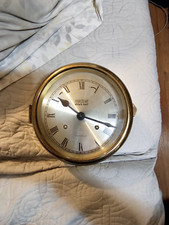 Vintage Ships Bell Clock. made in Holland out of brass. No key, sold AS IS