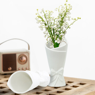 Keramik Vase mit Schleife Modern Boho Vase Aesthetic Blumenvase für Blumenstrauß