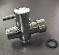 Brass 3 way Tee Connector 7/8" T-adapter with Shut off Valve for Bidet Sprayer
