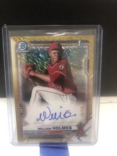 2021 Bowman Chrome William Holmes /50 Gold Shimmer Refractor Auto Autograph