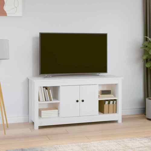 TV Cabinet White 103x365x52 cm Solid Wood Pine