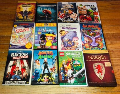 LOT of 12 Children's DVDs Disney Brave Lego Narnia Madeline Muppets Thornberrie