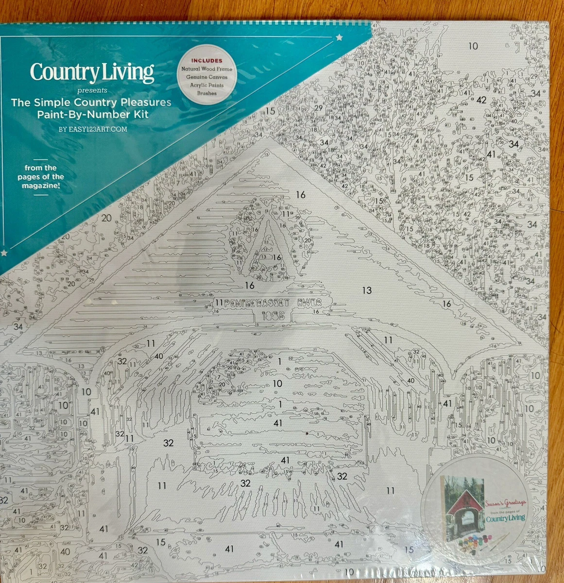 Easy 123 Art Paint by Number Kit Country Living Season Greetings Lincoln NH