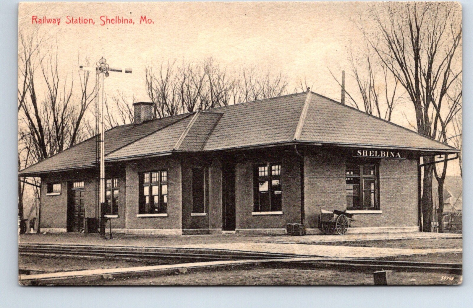 Postcard Missouri Shelbina Railroad Station Depot Train eBay