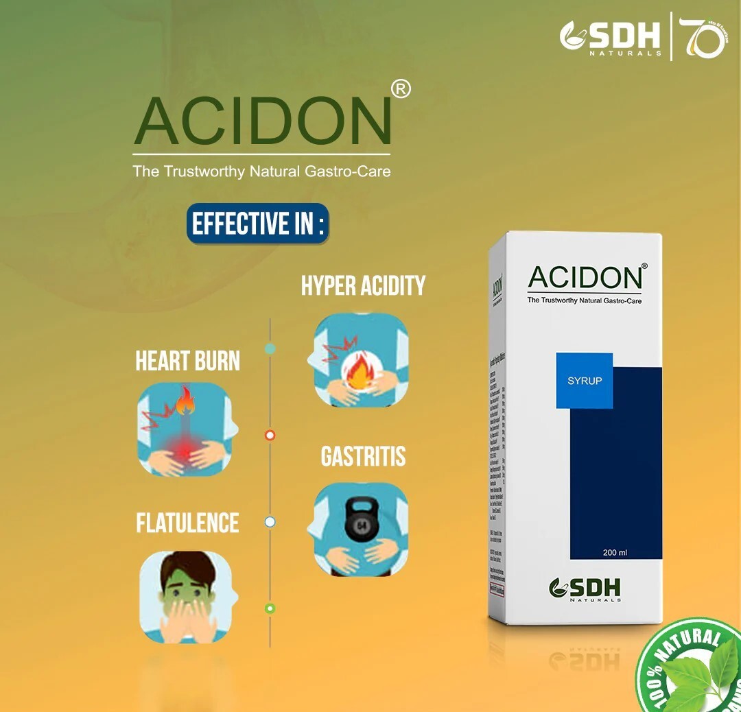 ACIDON 200ml acid reflux gastritis flatulence heart burn relief ayurved ...