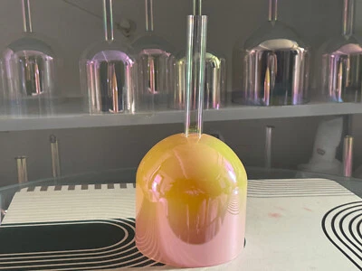 VAMN MAVN Handle Clear Sound Bowl Colored G Throat Chakra Quartz Crystal Singing Bowl 6"