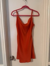 Nasty Gal Size 4 Orange Dress NWT Cowl Strappy
