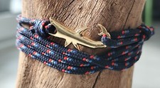 Wickelarmband Hai golden blau rot 70cm Strand Surfer Unisex maritim