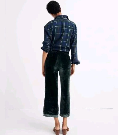 Madewell green velvet save on pants - Official Online Store