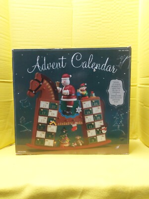Costco Advent Calendar Wood Rocking Horse with 24 Ornaments in Drawers 