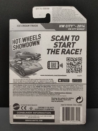 City Ice Cream Truck. Hot Wheels 2014. HW City Works (1:64) ERROR NO PRINT - Picture 6 of 6
