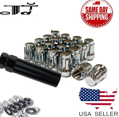 20 Chrome 1.4 Tall 14x1.5 Tuner Spline Lug Nut Grand Cherokee Wrangler Gladiator