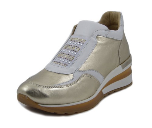Cinzia Soft, Scarpe Donna Comfort Slipon con elastico in Pelle Nabuk Blu,  Zeppa Bassa 3 cm, 7020 - OSVALDO PERICOLI - CALZATURE E ACCESSORI