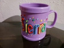 Name: SIERRA, NEW Personalized Kids Childs Mug Cup Plastic 10oz. 3D John Hinde