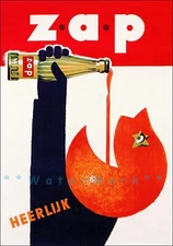 Zap Orange Delicious! Vintage Poster Print Retro Fun Drink Advert FREE US S/H